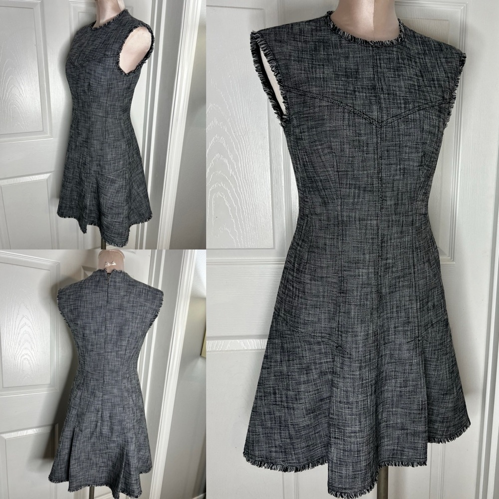Rebecca Taylor Elegant Gray Sleeveless Dress Sz 4